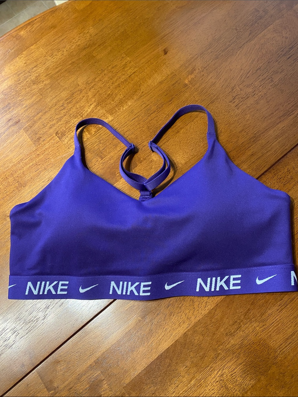 Nike Indy DriFit Electric Blue Adjustable Strap Elastic-Band Sports Bra Size L